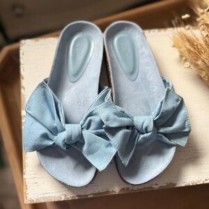 Loft Fabric Bow Slider Sandals